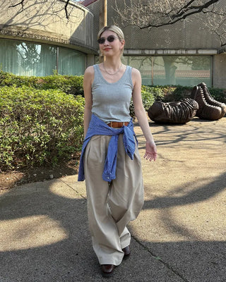 U-neck ribbed tank top