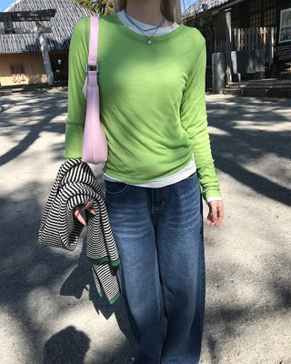 Tencel Basic Long Sleeve T-Shirt