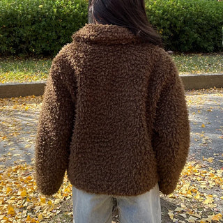 Boa fur quilted short coat