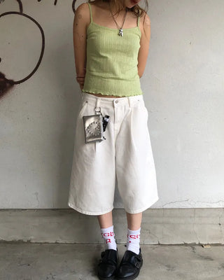 Scalloped hem cropped pointe camisole