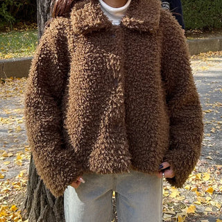 Boa fur quilted short coat