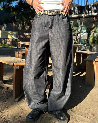 Summer Rigid Wide Denim Pants