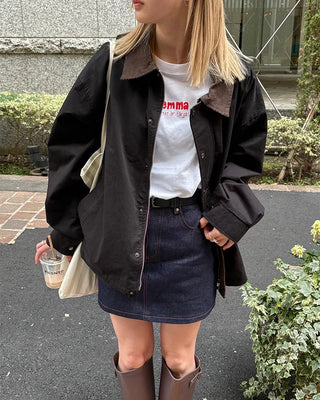 (Unisex) Corduroy Collar Jacket
