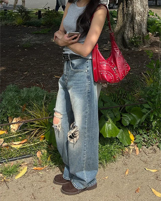 Studded double-line belt
