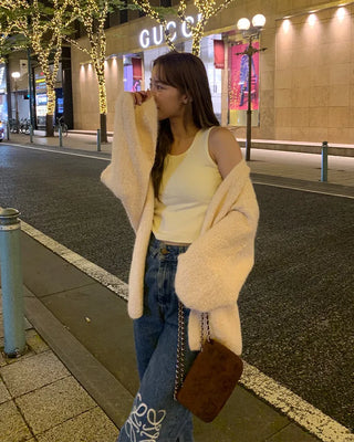 Square chain suede bag
