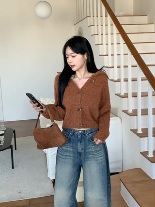 Washed denim wide-leg pants