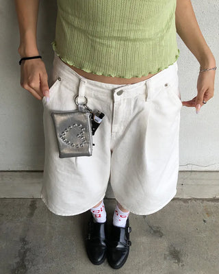 Heart Cubic Stripe Wallet Pouch