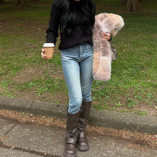 Daily Rib Round Knit