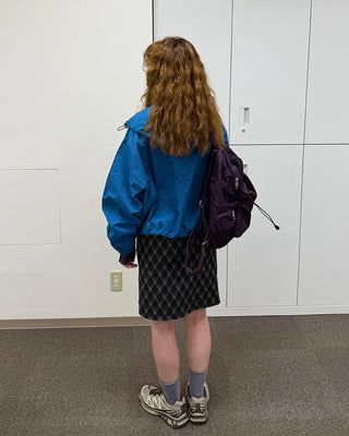 Checkered midi skirt