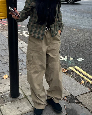 One-pocket semi-cropped tartan check shirt