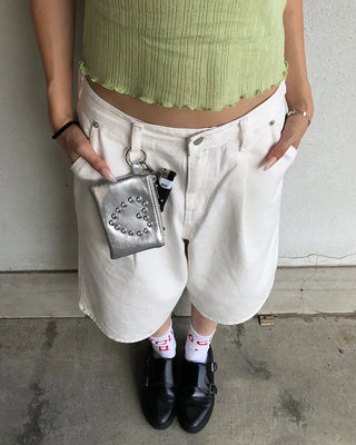Heart Cubic Stripe Wallet Pouch