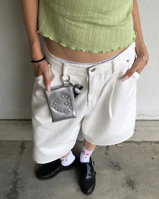 Heart Cubic Stripe Wallet Pouch