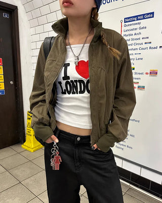 Wide Rib Corduroy Semi-Cropped Blouson Jacket