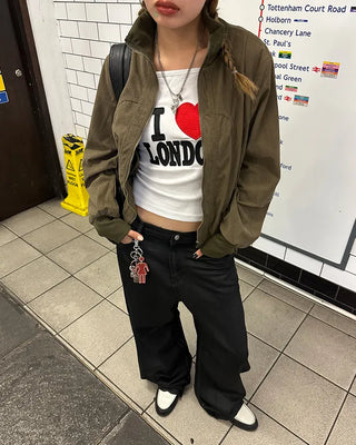 Wide Rib Corduroy Semi-Cropped Blouson Jacket