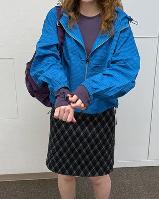 Crop Windbreaker Hoodie