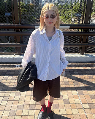 Modern striped long-sleeved shirt