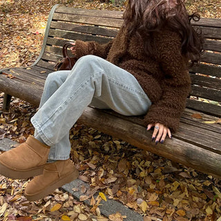 Boa fur quilted short coat