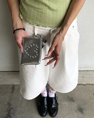 Heart Cubic Stripe Wallet Pouch