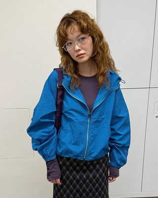 Crop Windbreaker Hoodie