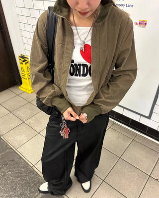 Wide Rib Corduroy Semi-Cropped Blouson Jacket