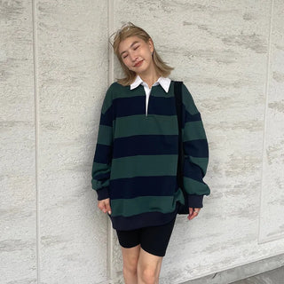 Unisex striped color sweatshirt