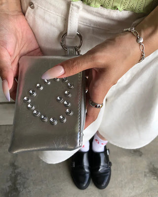 Heart Cubic Stripe Wallet Pouch