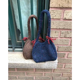 Ribbon bicolor mesh tote bag