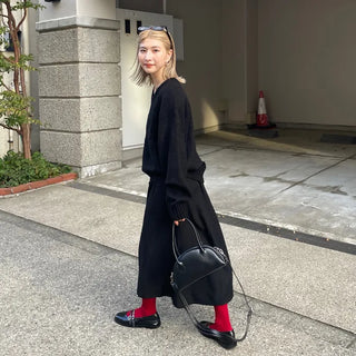 V-neck oversized knit