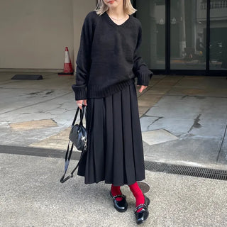 V-neck oversized knit