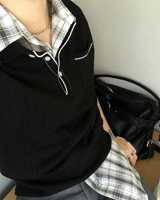 Stitched short-sleeved shirt