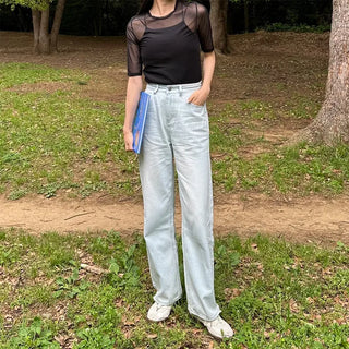 Sheer Half-Sleeve T-Shirt