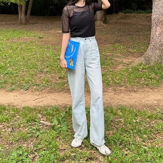 Sheer Half-Sleeve T-Shirt