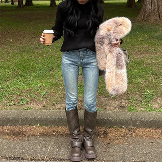 Daily Rib Round Knit