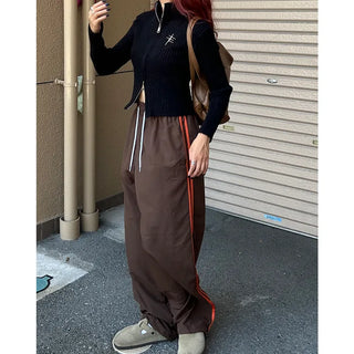 Applique zip-up knit