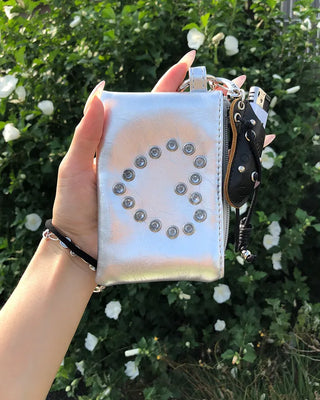 Heart Cubic Stripe Wallet Pouch