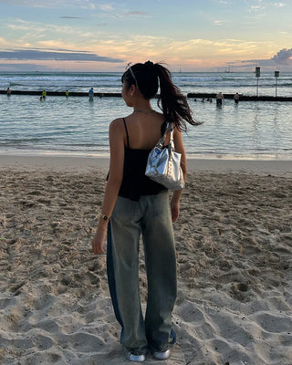 Cut-off vintage denim pants