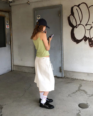 Scalloped hem cropped pointe camisole