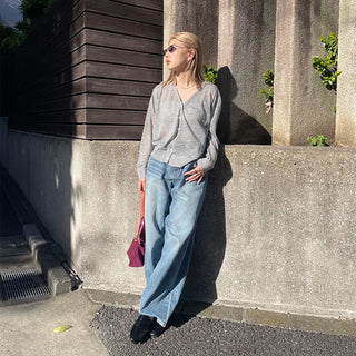 Linen V-neck cardigan