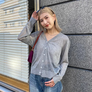 Linen V-neck cardigan