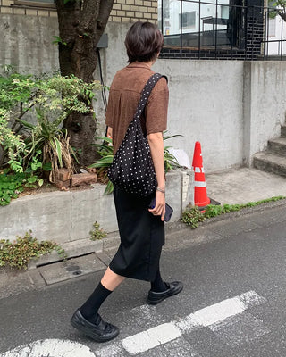 Knit collar button short-sleeved shirt