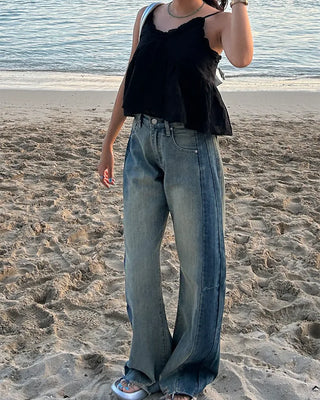 Cut-off vintage denim pants