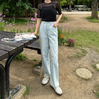 Sheer Half-Sleeve T-Shirt