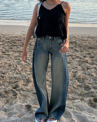 Cut-off vintage denim pants