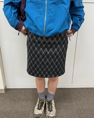 Checkered midi skirt
