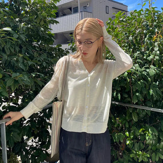 Linen V-neck cardigan