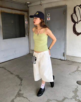 Scalloped hem cropped pointe camisole