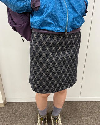 Checkered midi skirt
