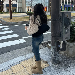 Suede Baguette Shoulder Bag