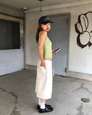 Scalloped hem cropped pointe camisole