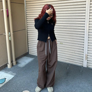 Applique zip-up knit